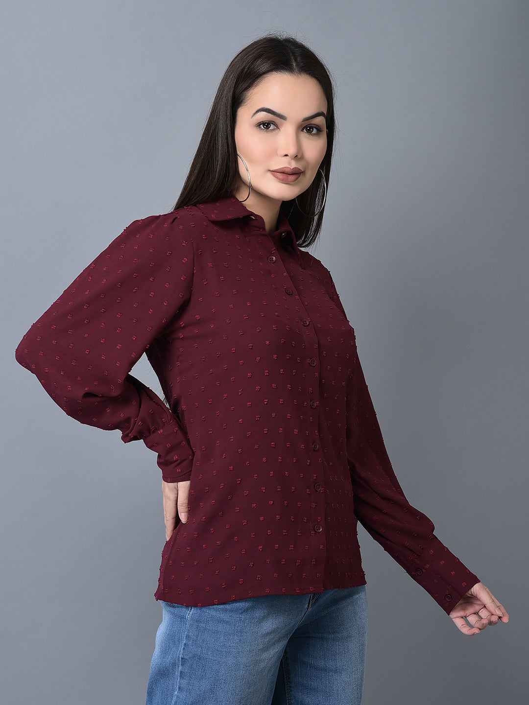 Canoe Women Smart Fit Striped Casual Sustainable Shirt