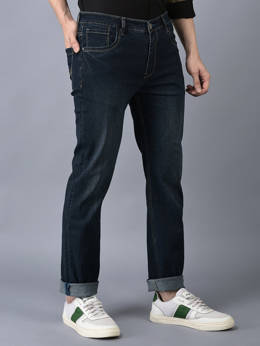CANOE MEN Denim Trouser DARK BLUE Color