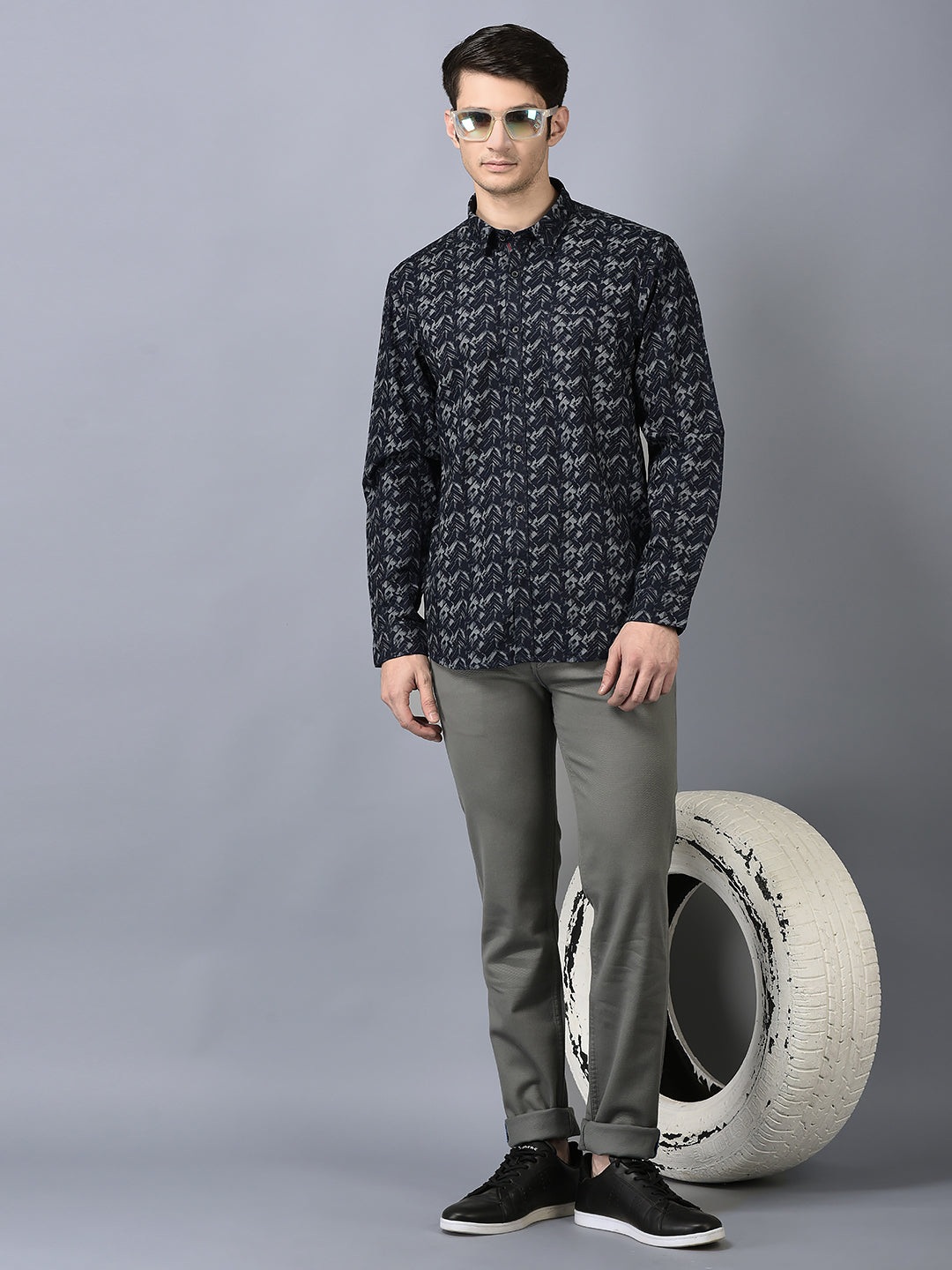 Canoe Men Casual Cotton Fabric Button Closure Faded