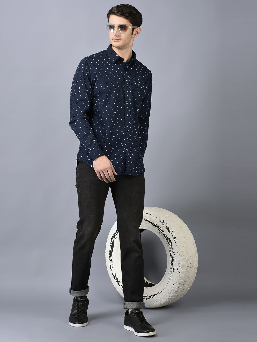 CANOE MEN Denim Trouser D.GREY Color