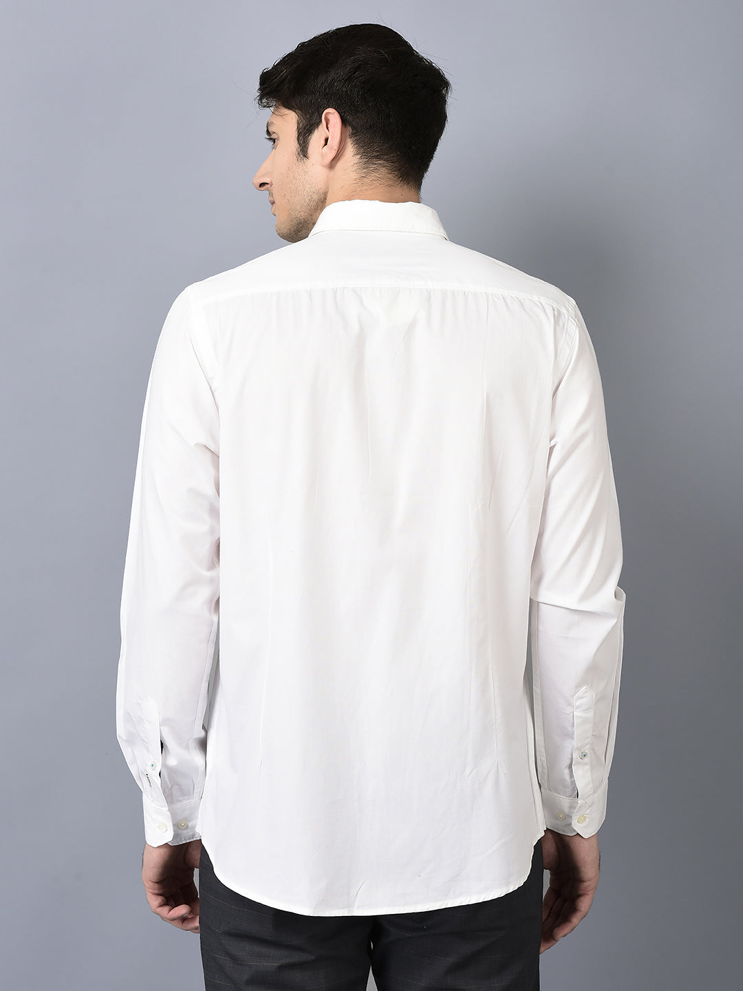 Canoe Men Casual Shirt White Color Cotton Fabric Button Closure Solid