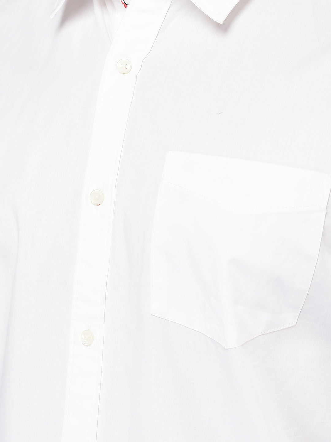 Canoe Men Casual Shirt White Color Cotton Fabric Button Closure Solid