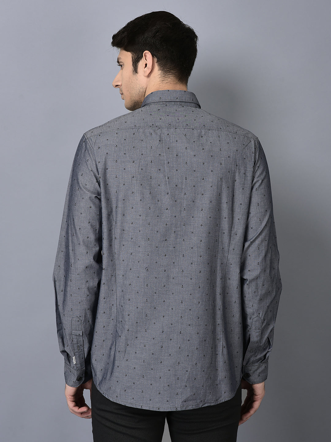 Canoe Men Casual Shirt Blue Color Cotton Fabric Button Closure Printed
