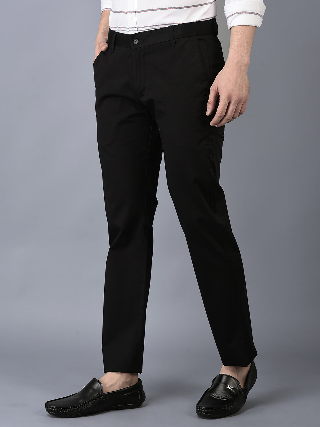 Canoe Men Casual Black Color Cotton Fabric Button Closure Solid