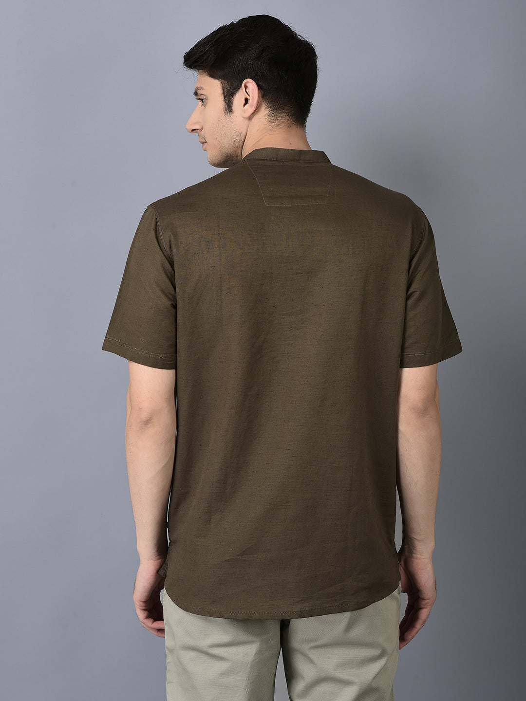Canoe Men Casual Kurta Olive Color