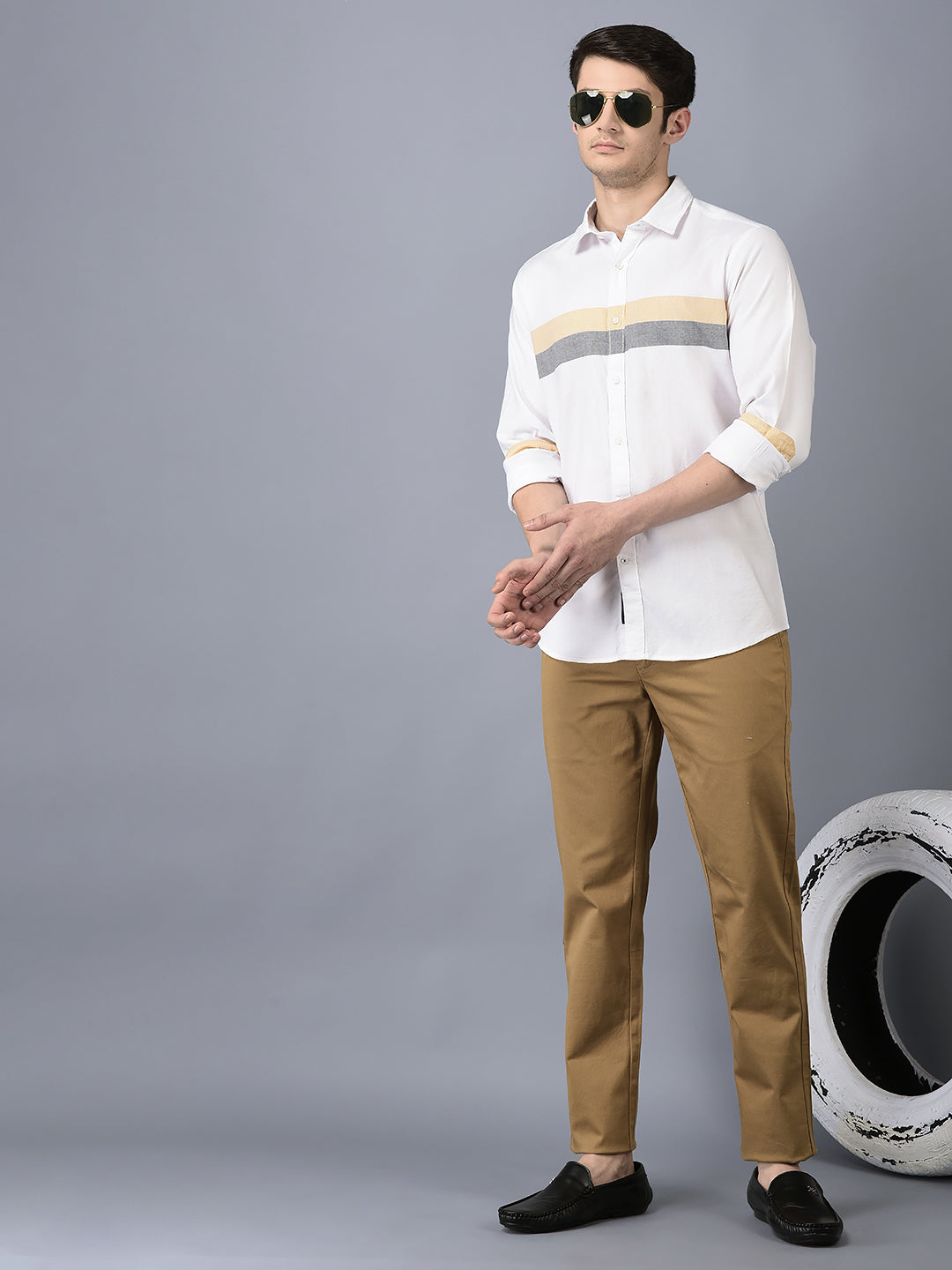Canoe Men Casual Cotton Fabric Button Closure Solid