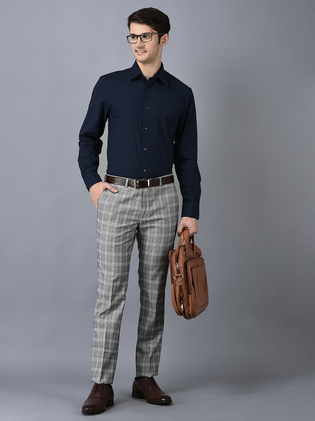 CANOE MEN Formal Shirt Blue Color Cotton Fabric Button Closure Solid
