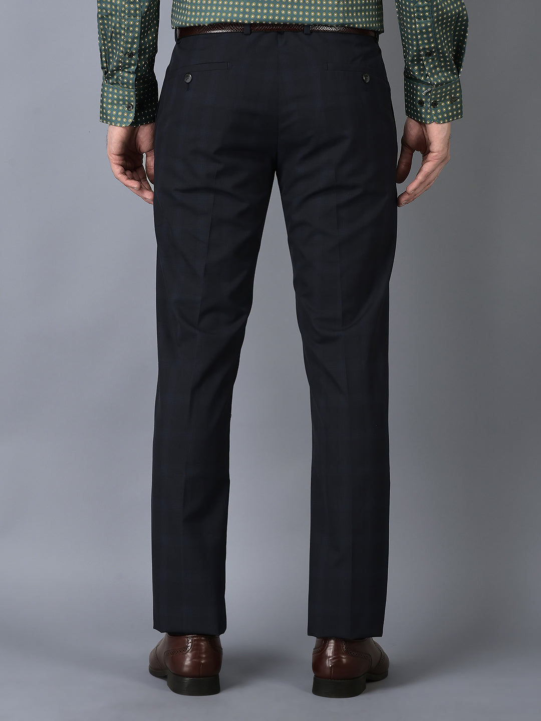 CANOE MEN Formal Trouser Check Pattern With Front Two Pocket