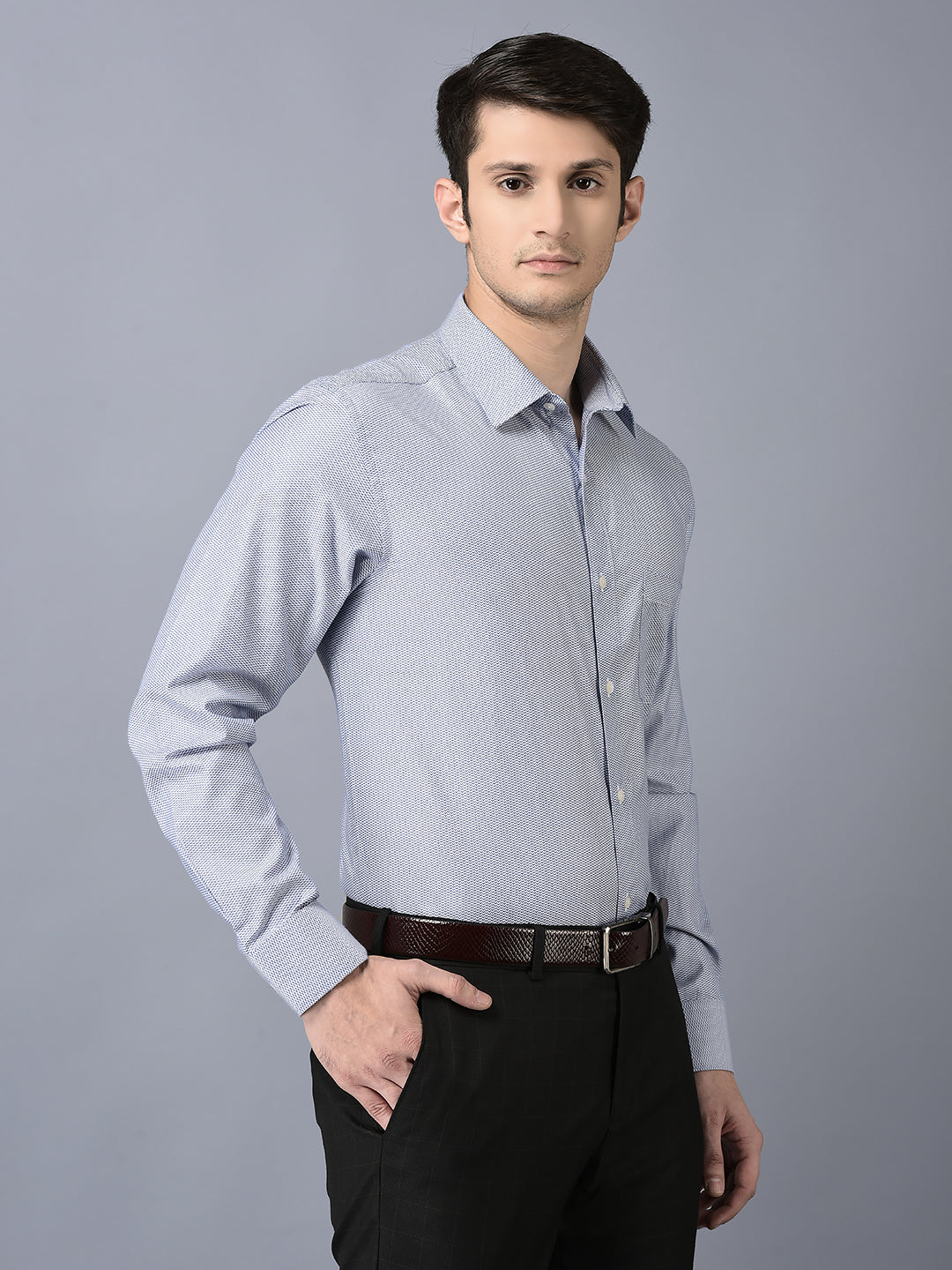 Copy of CANOE MEN Formal Shirt Purple Color Polyester Fabric Button Closure