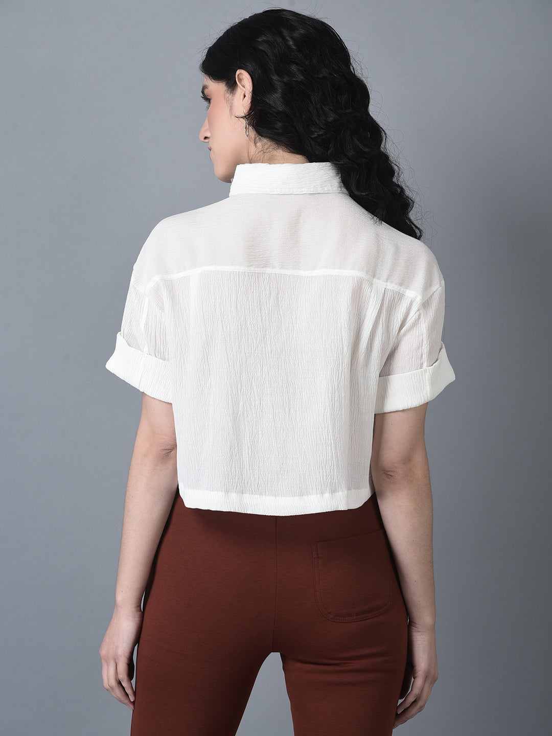 Canoe Women Loose Fit Crop Shirt