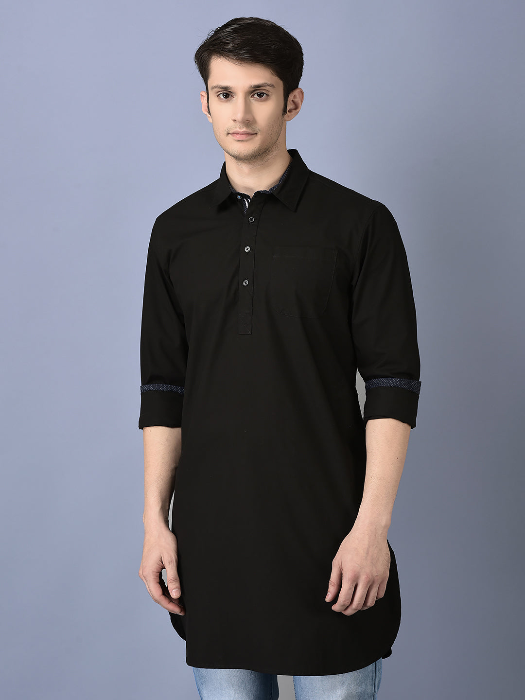 Black kurta with 2025 jeans for mens