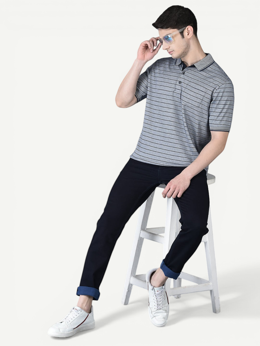 CANOE MEN Cotton Fabric Button Closure Self Design