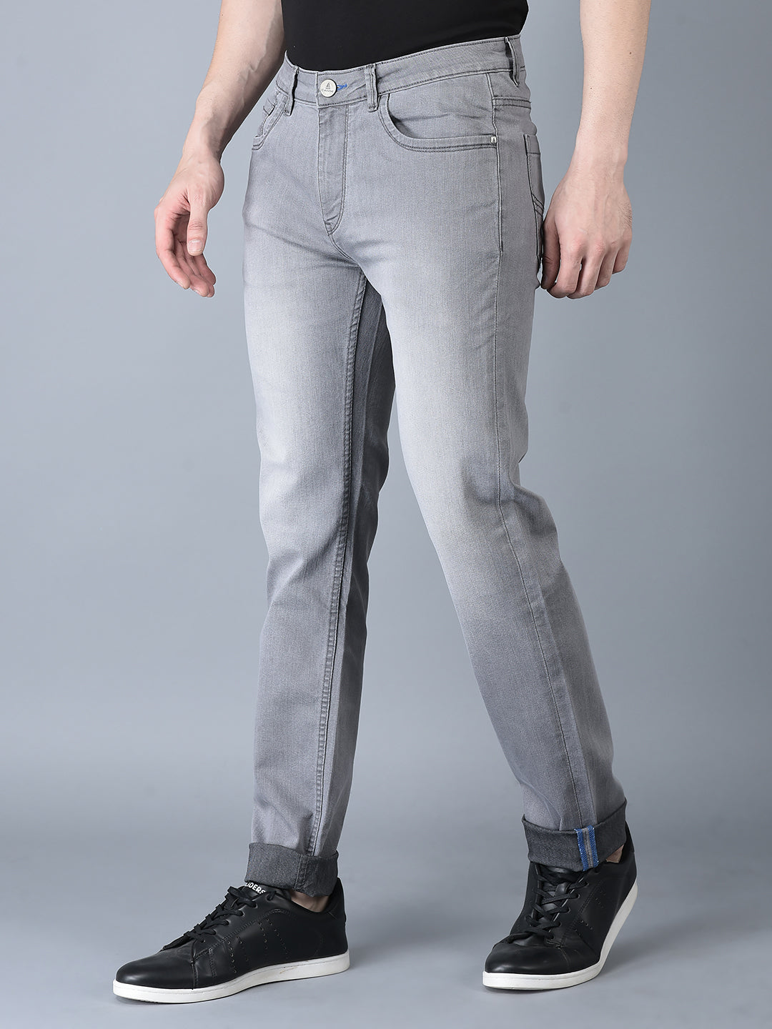 CANOE MEN Denim Trouser GREY Color