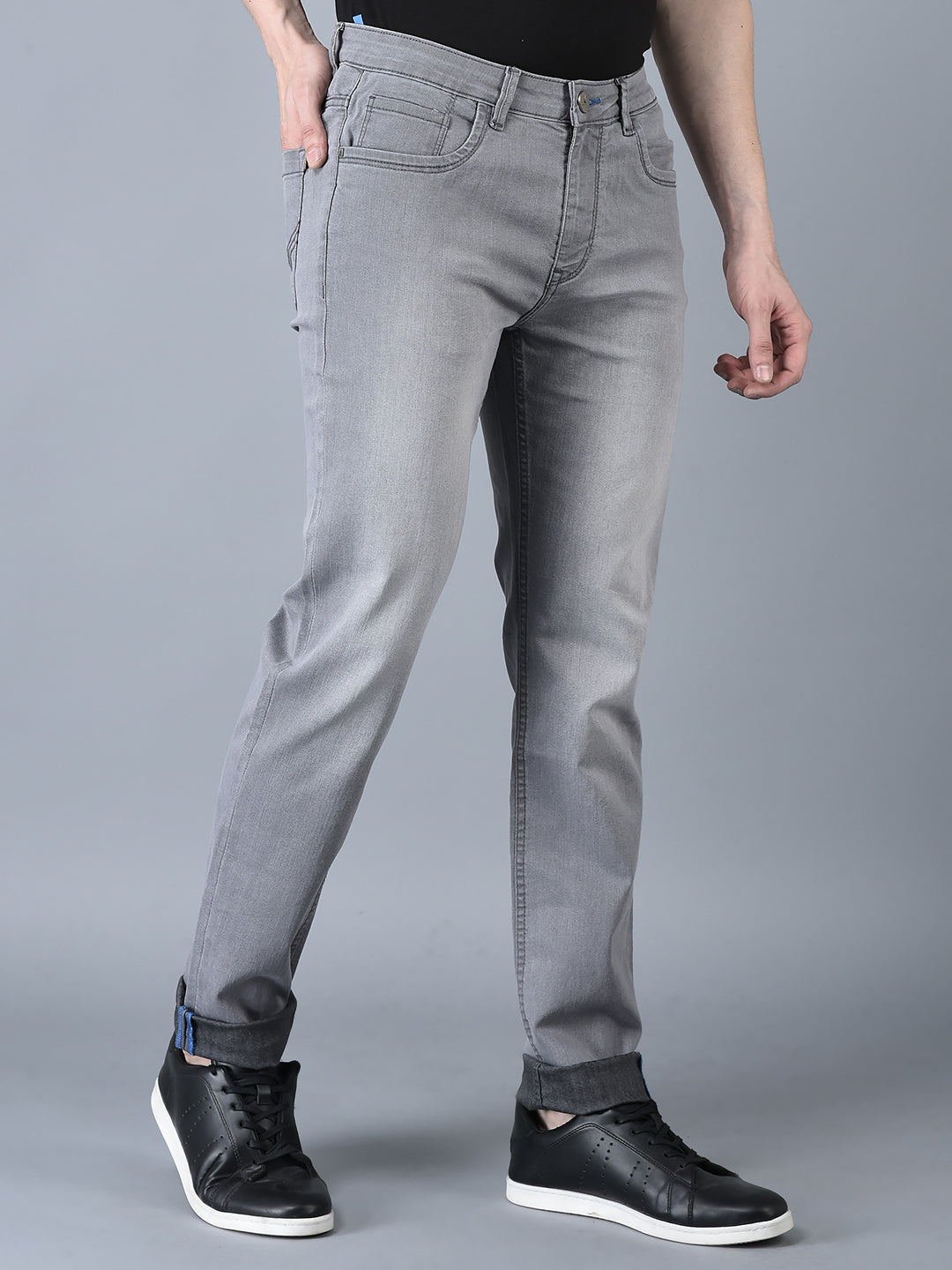 CANOE MEN Denim Trouser GREY Color