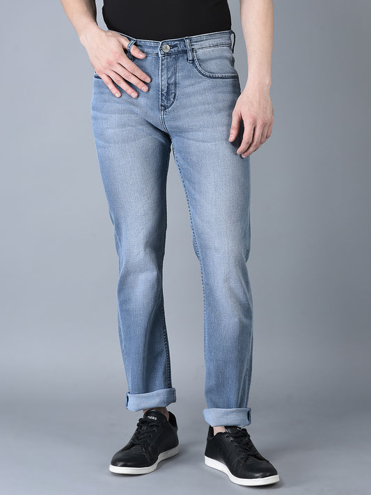 CANOE MEN Denim Trouser  POWDER BLUE Color