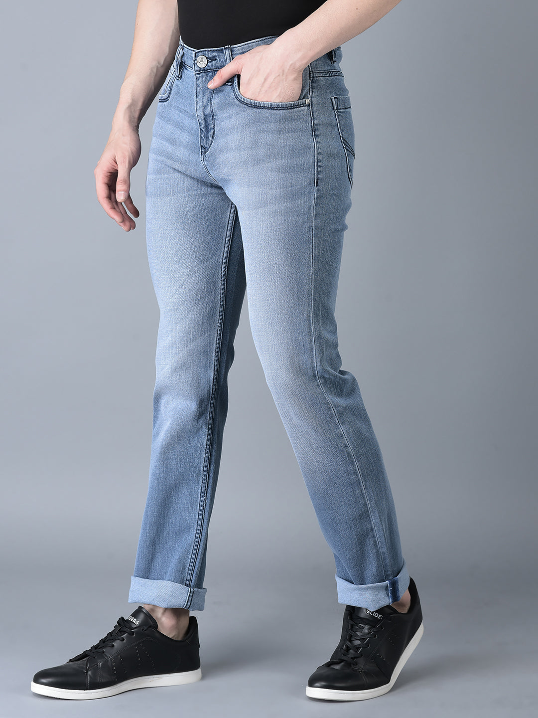 CANOE MEN Denim Trouser POWDER BLUE Color