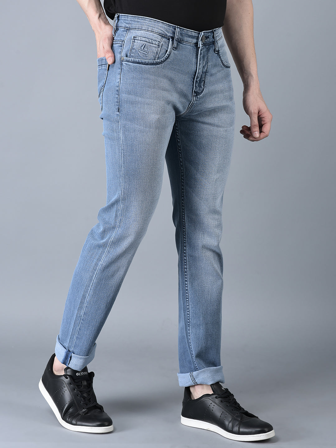 CANOE MEN Denim Trouser POWDER BLUE Color