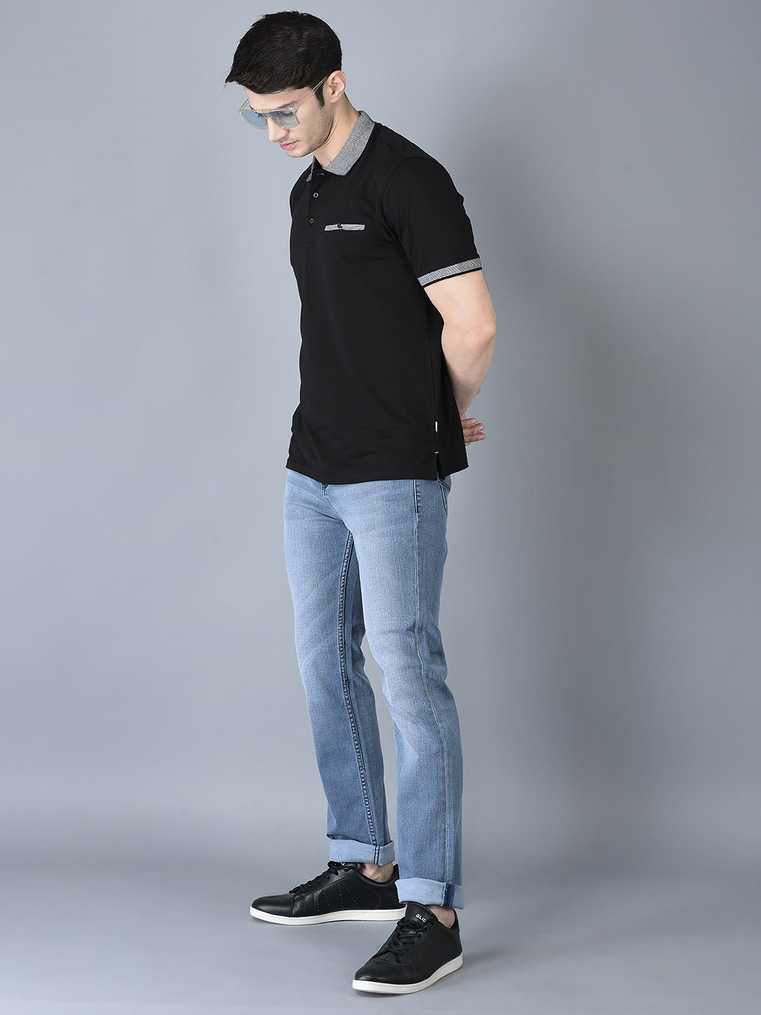CANOE MEN Denim Trouser POWDER BLUE Color