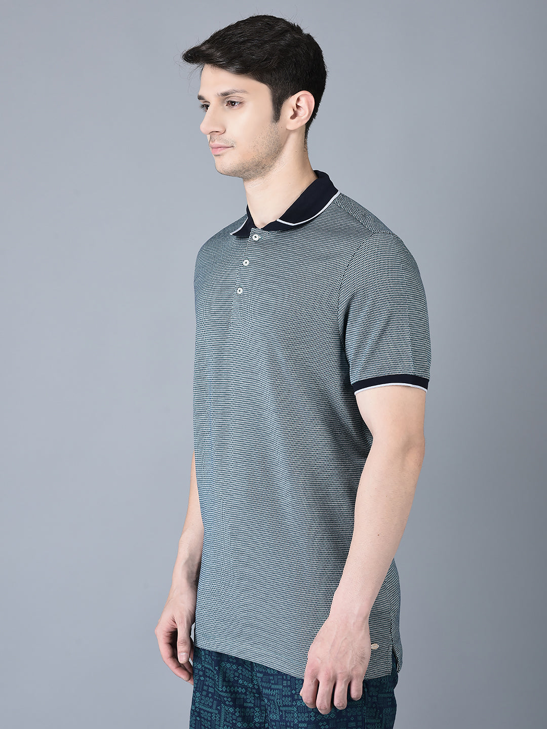 CANOE MEN Cotton Fabric Button Closure Self Design