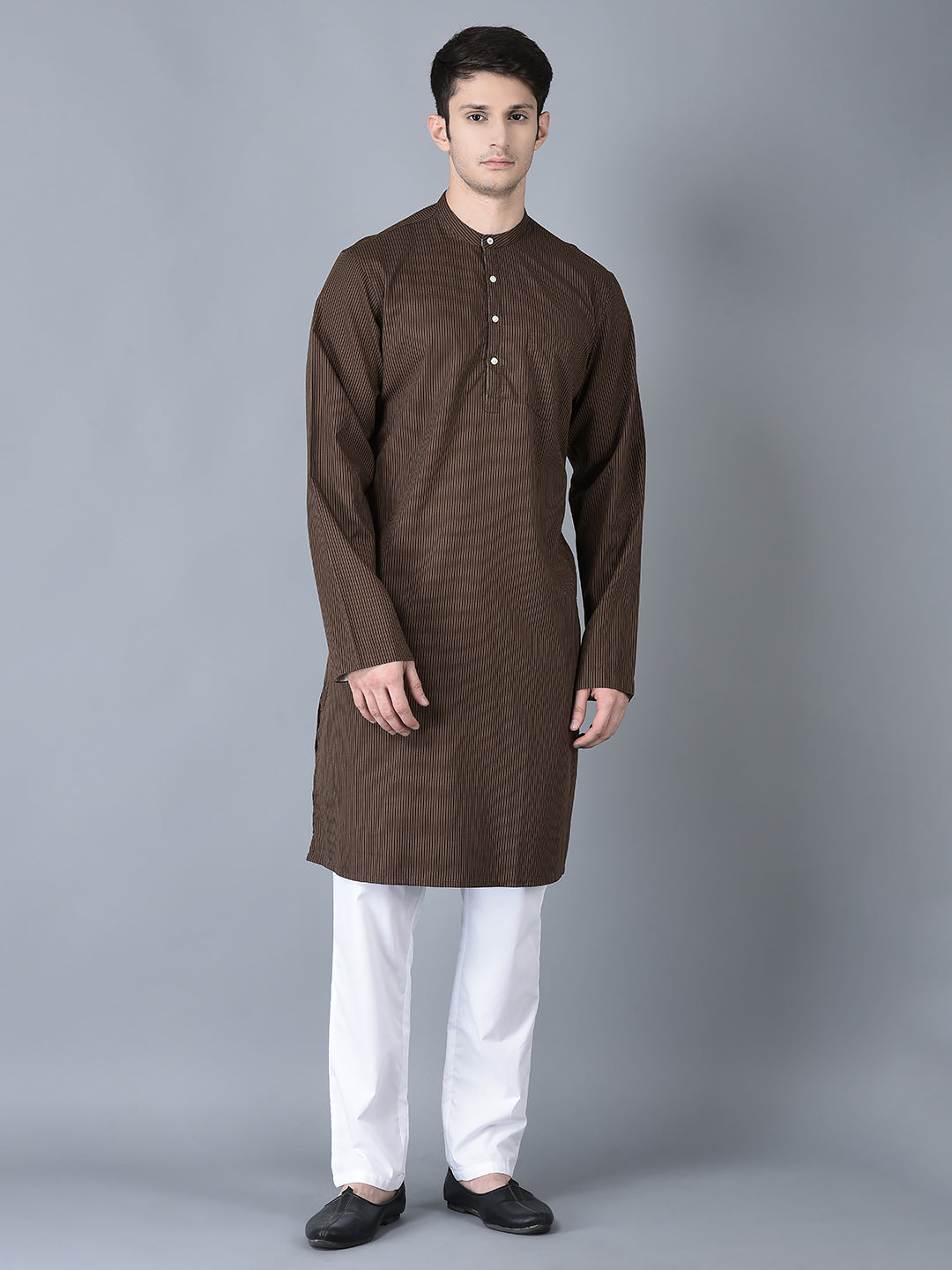 Canoe Men Casual Kurta Brown Color