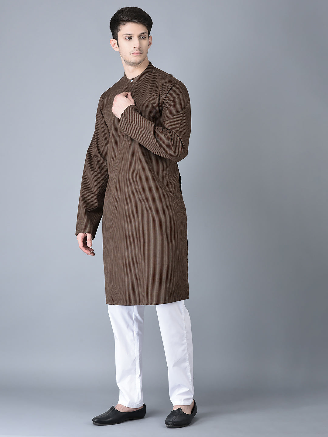 Canoe Men Casual Kurta Brown Color