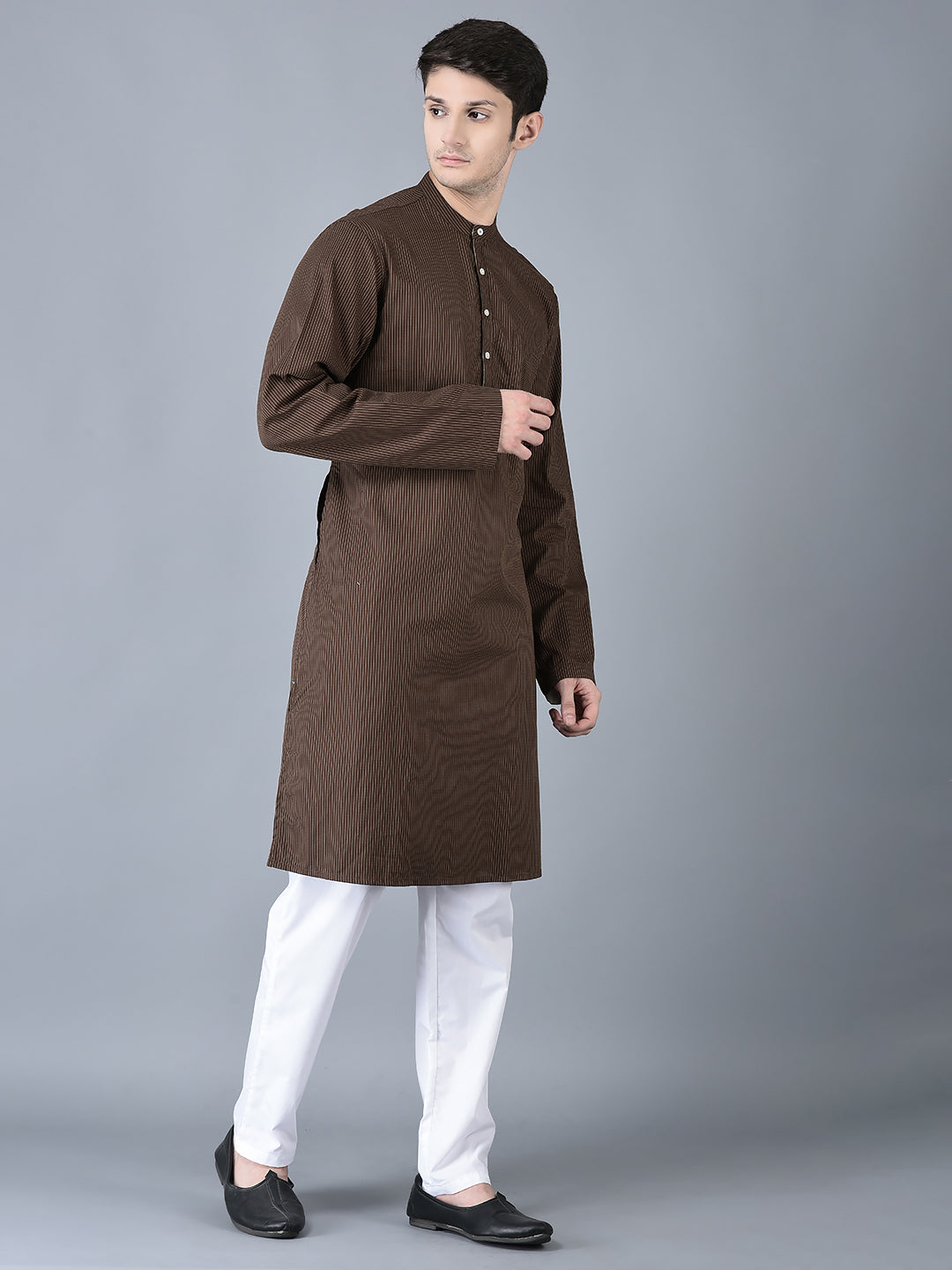 Canoe Men Casual Kurta Brown Color