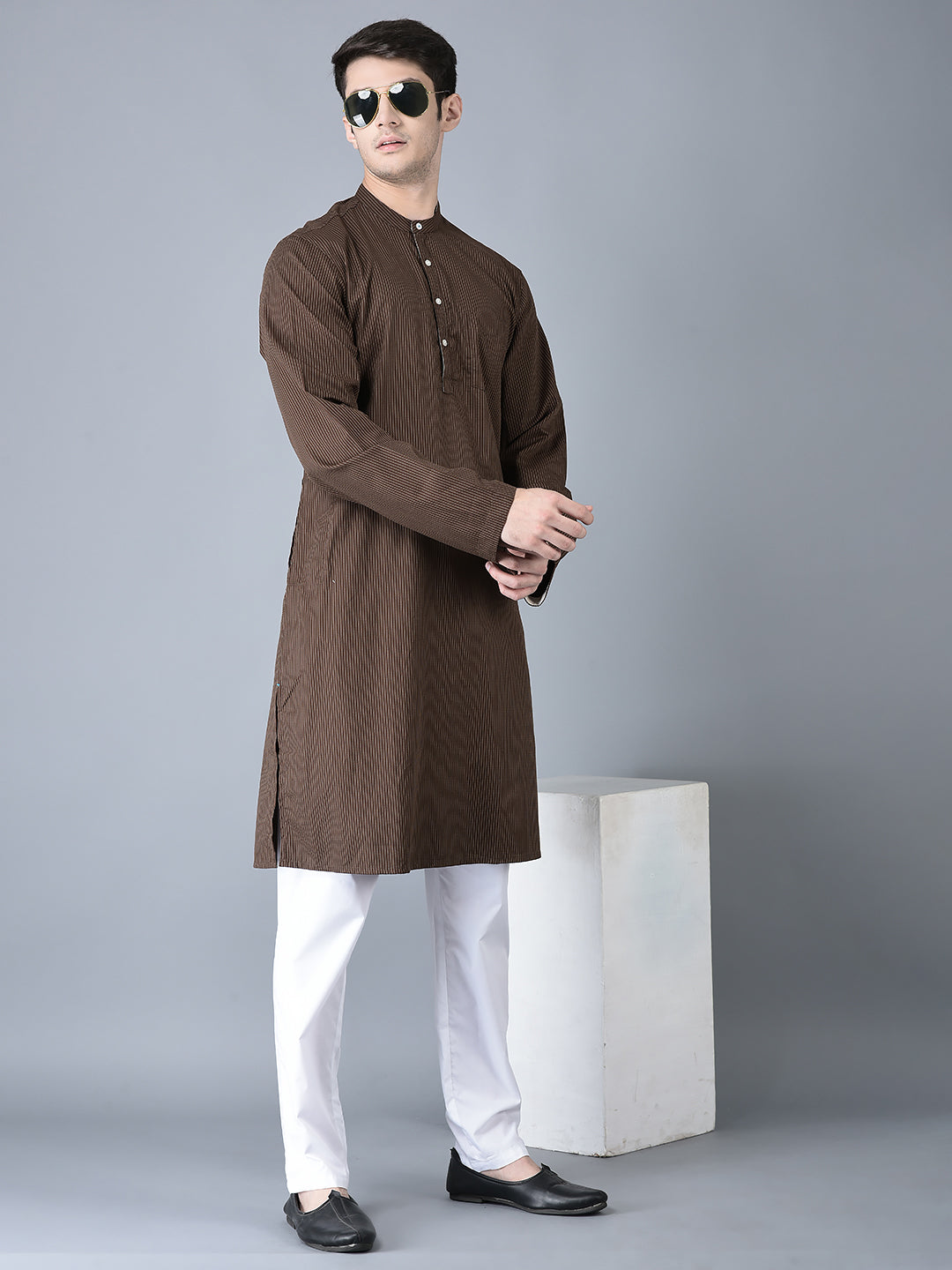 Canoe Men Casual Kurta Brown Color