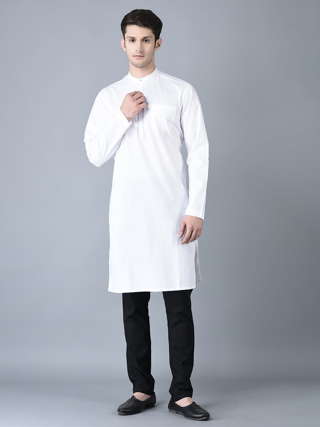 Canoe Men Casual Kurta White Color