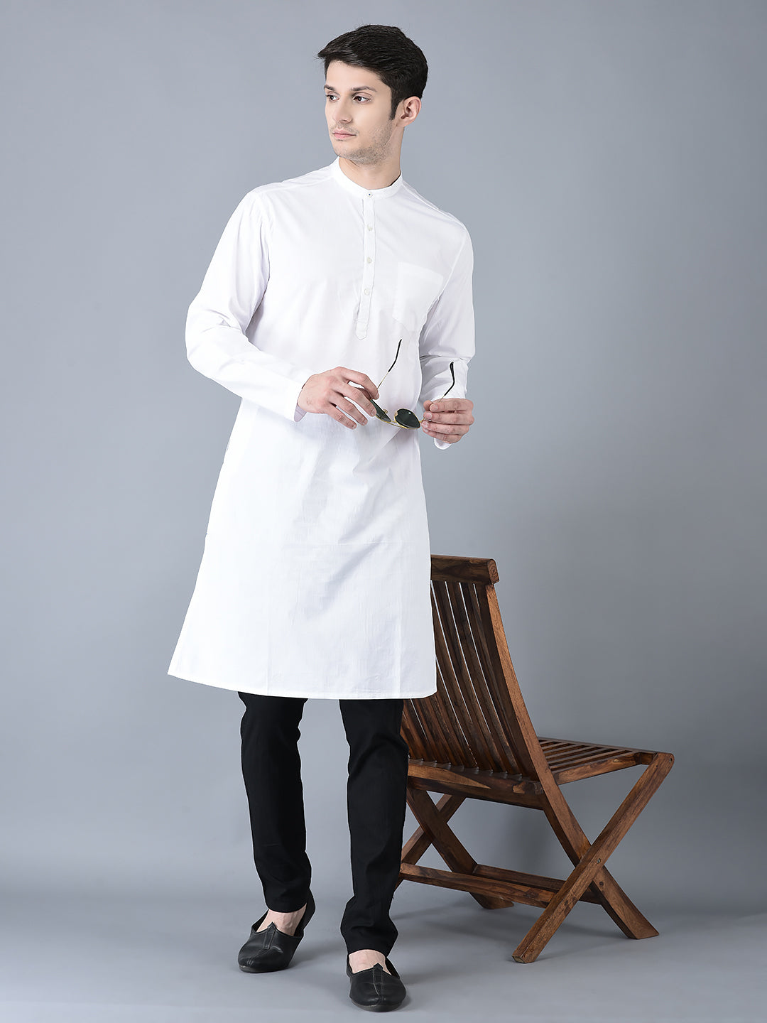 Canoe Men Casual Kurta White Color