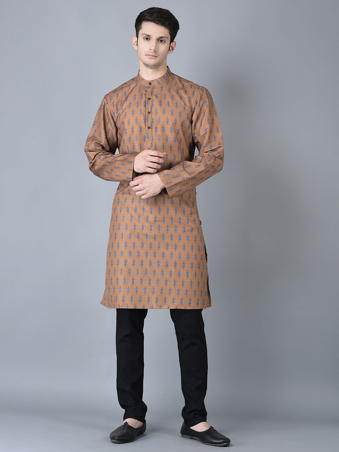 CANOE MEN FORMAL KURTA GOLD COLOR