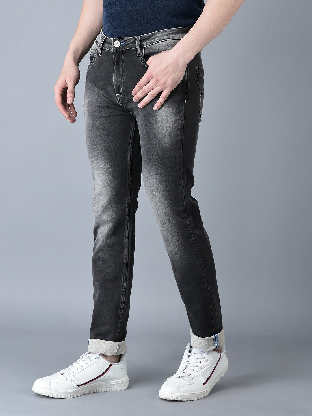 CANOE MEN Denim Trouser Grey Color