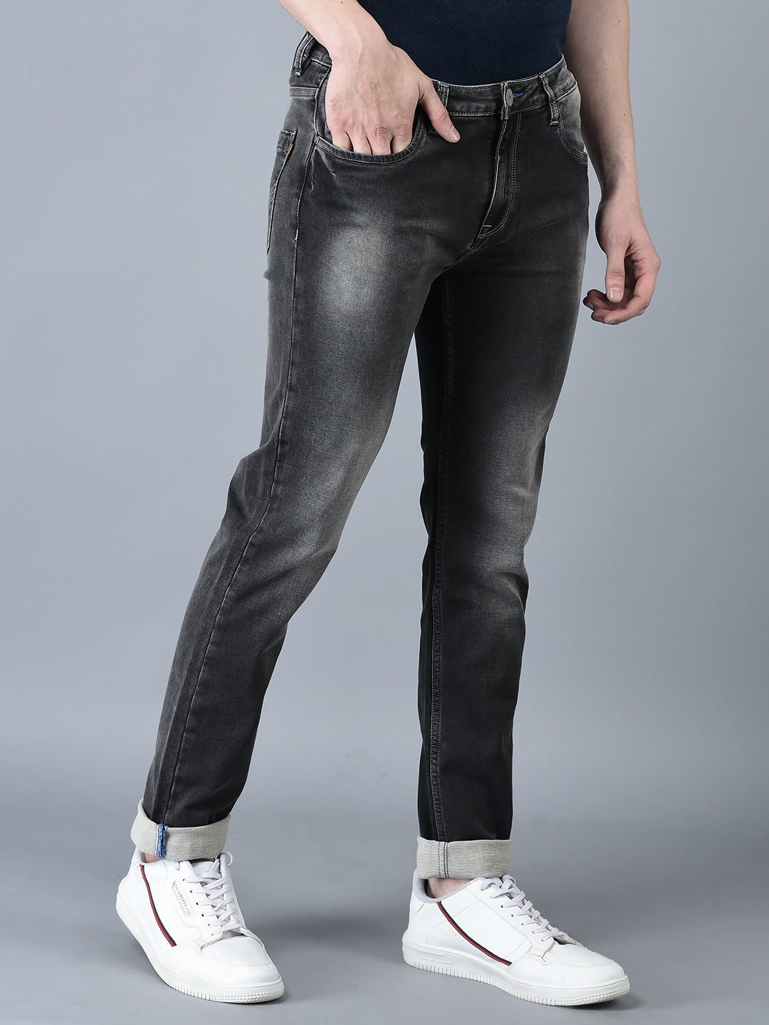 CANOE MEN Denim Trouser Grey Color