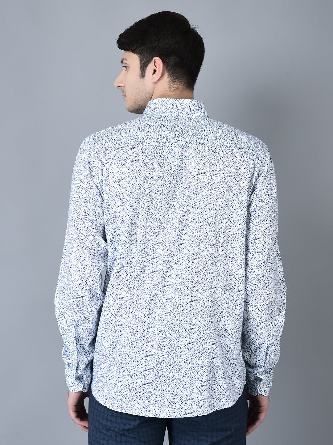 Canoe Men Casual Shirt Off White Color Cotton Fabric Button Closure Printed