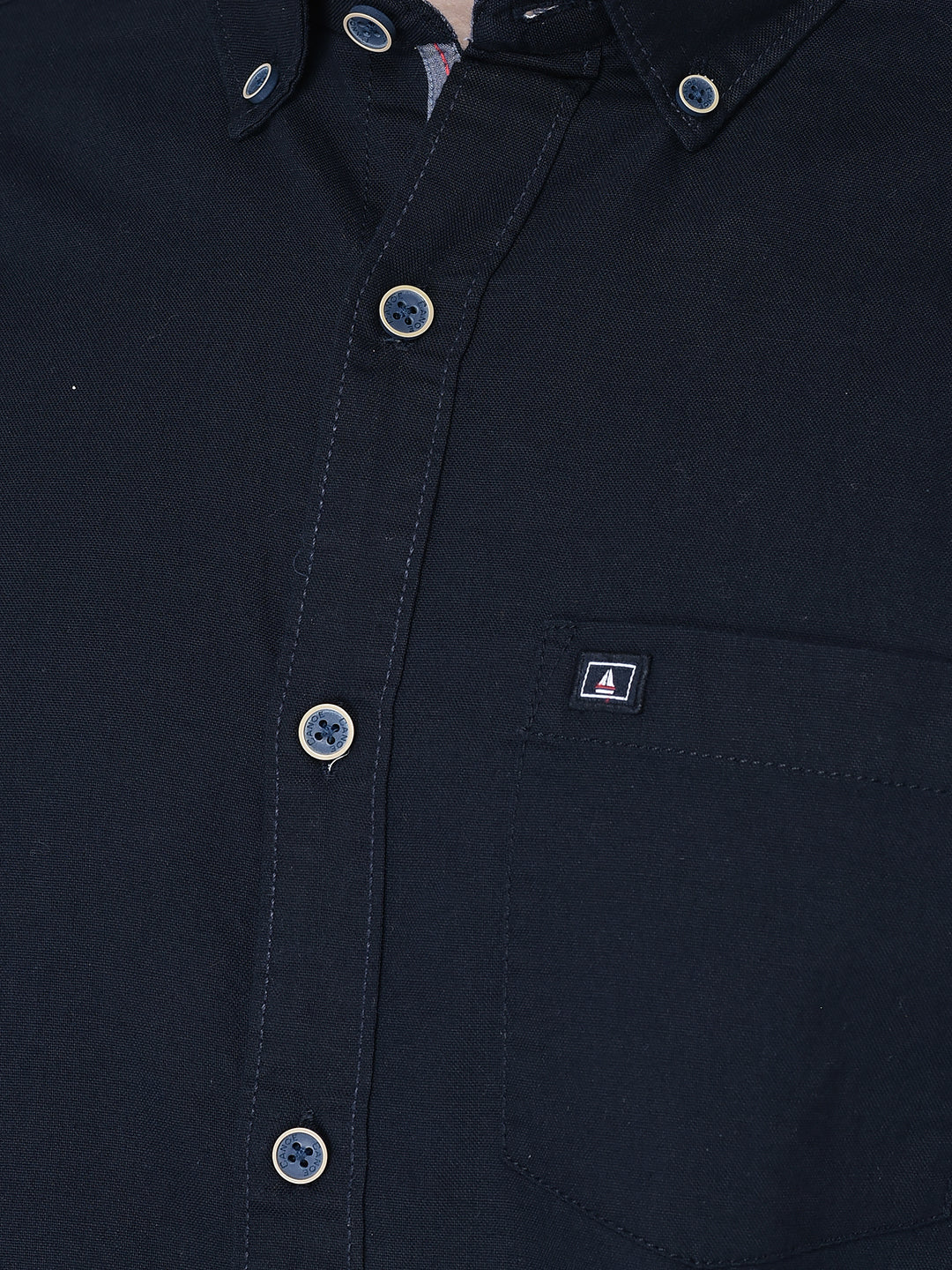 Canoe Men Casual Shirt Blue Color Cotton Fabric Button Closure Solid
