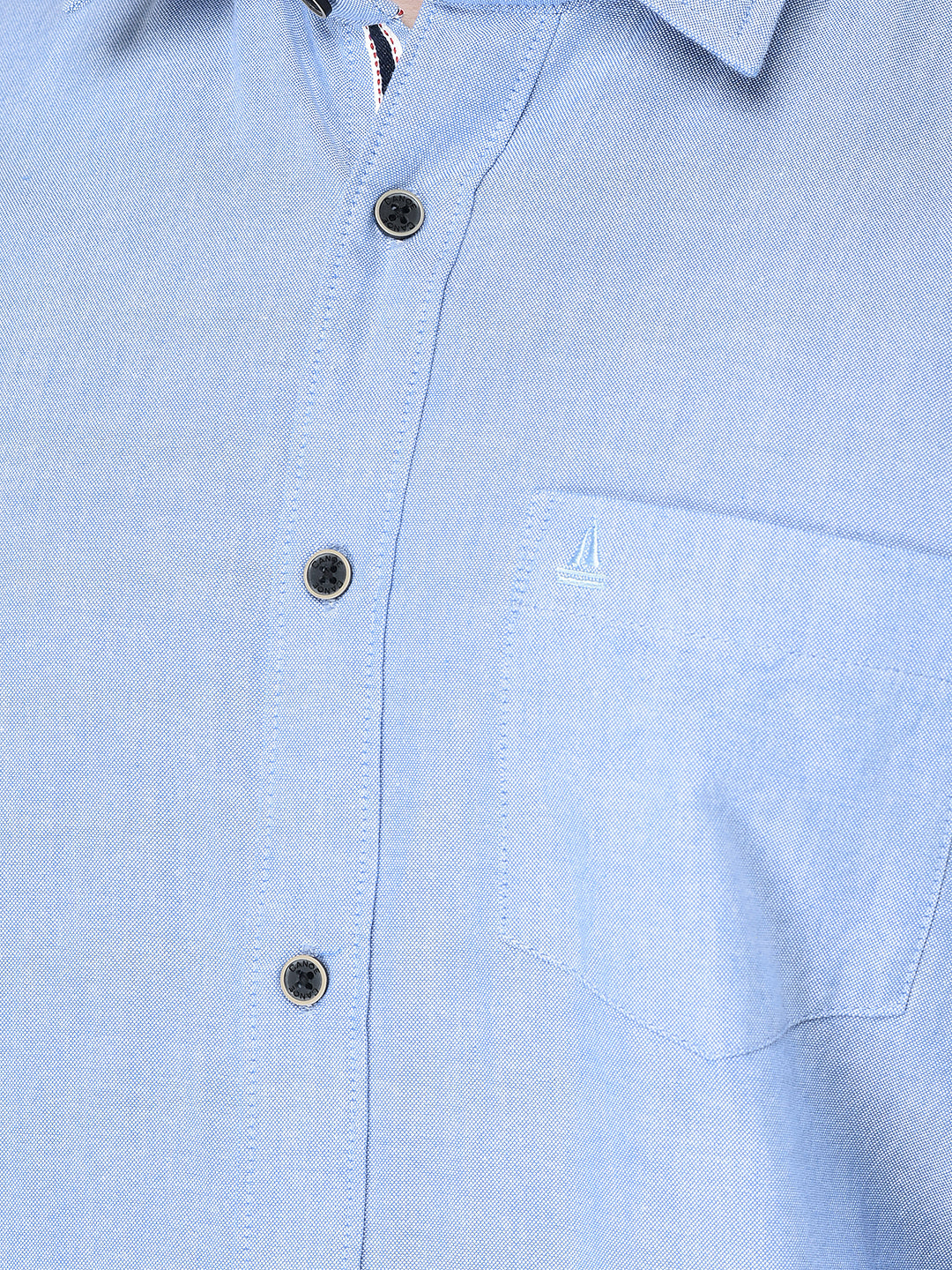 Canoe Men Casual Shirt Blue Color Cotton Fabric Button Closure Solid