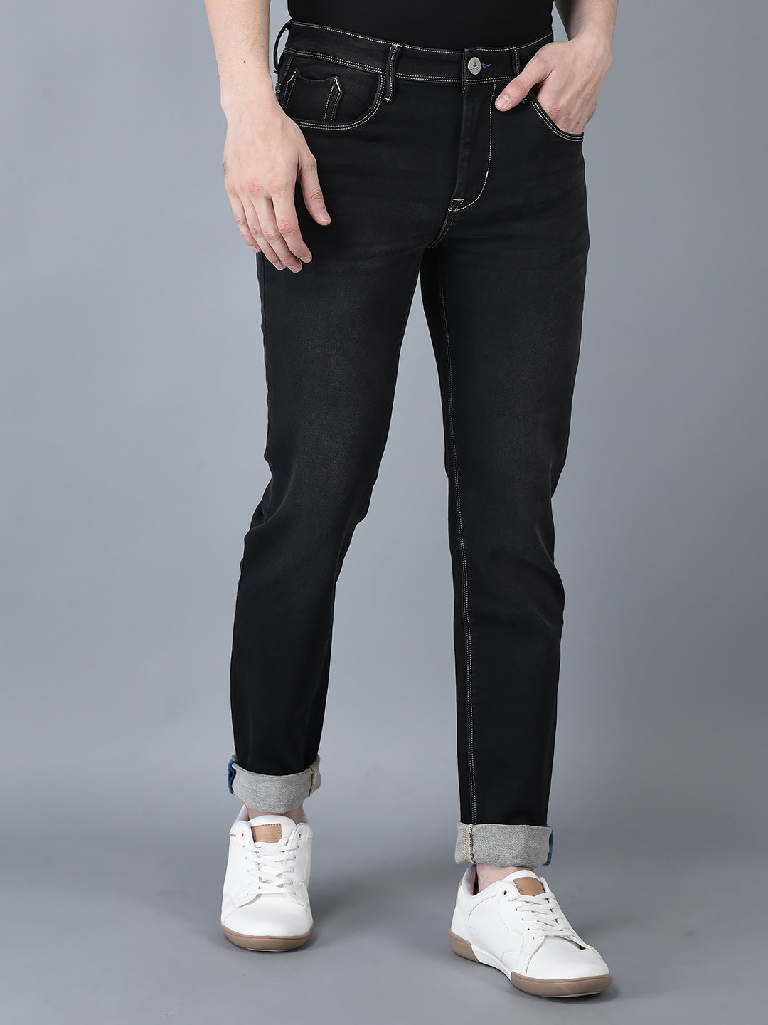 CANOE MEN Denim Trouser Black Color