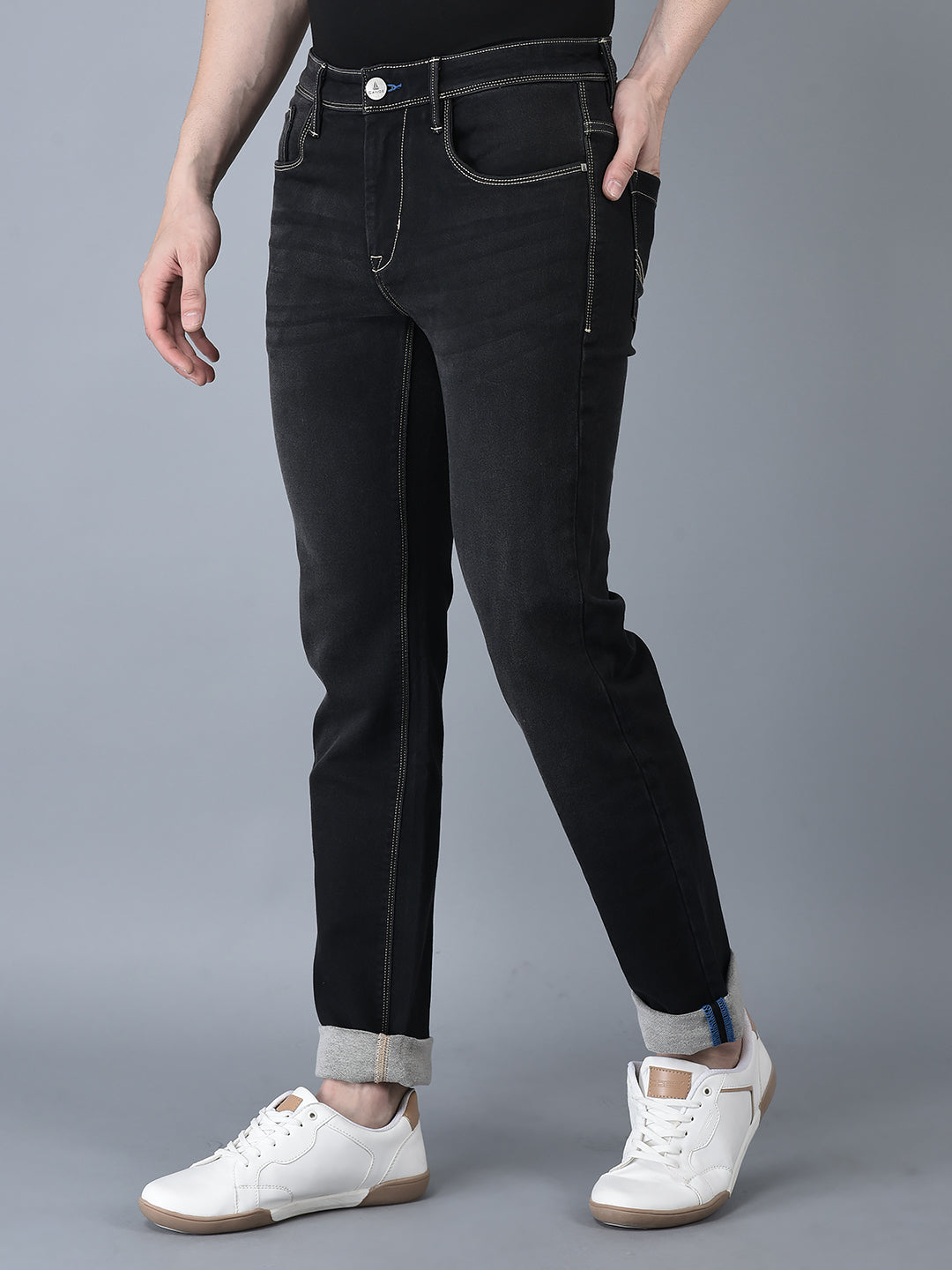 CANOE MEN Denim Trouser Black Color