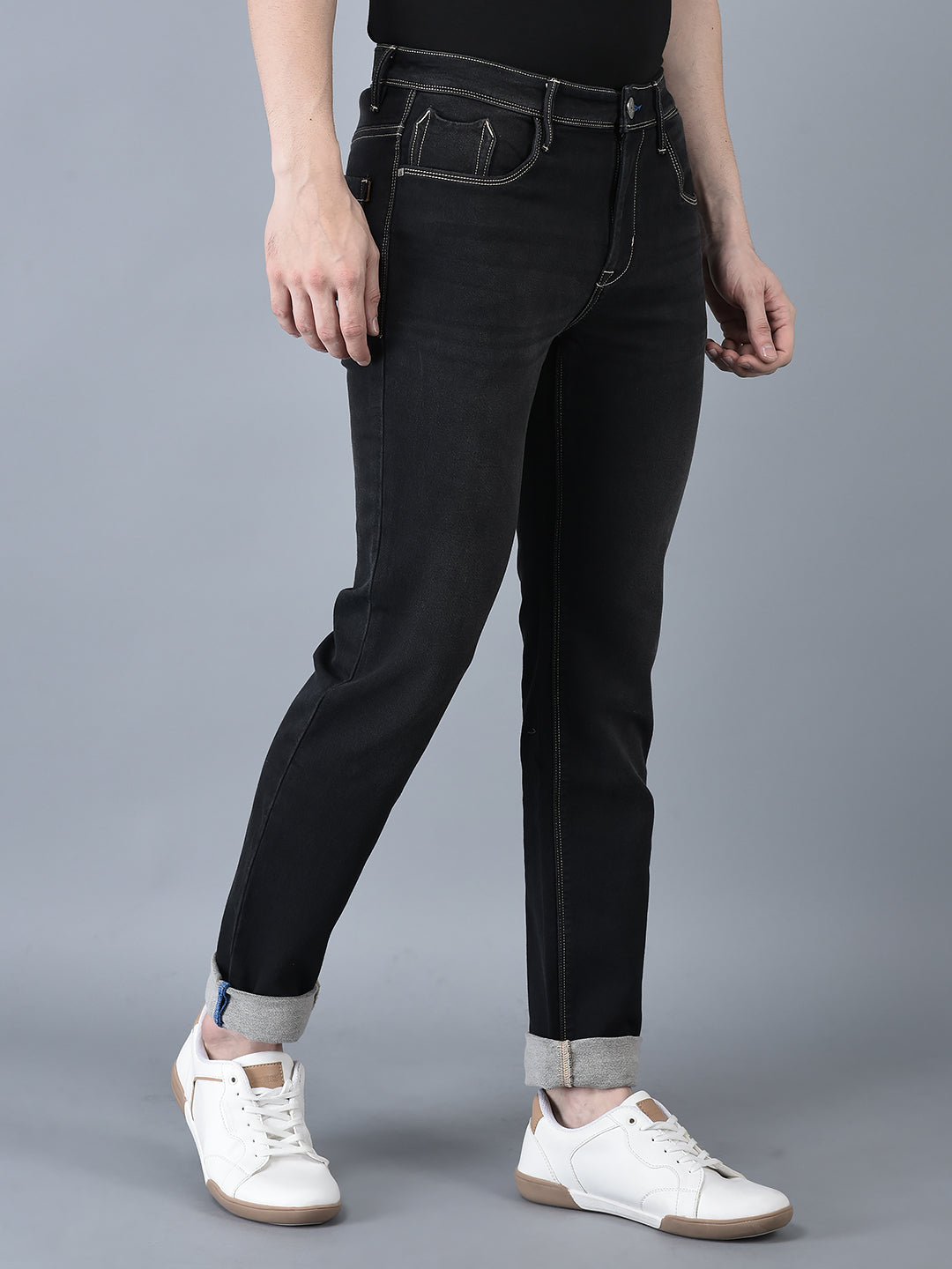CANOE MEN Denim Trouser Black Color
