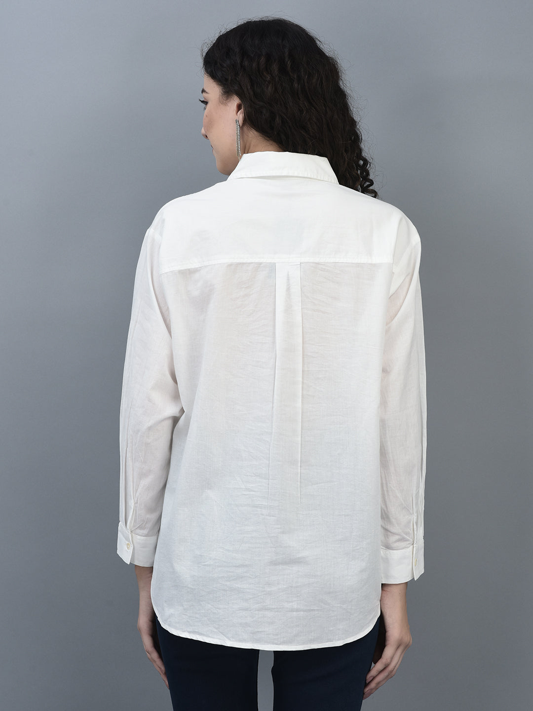 Canoe Women Long Sleeve Relaxed Fit Regular Length Button Placket Shirt