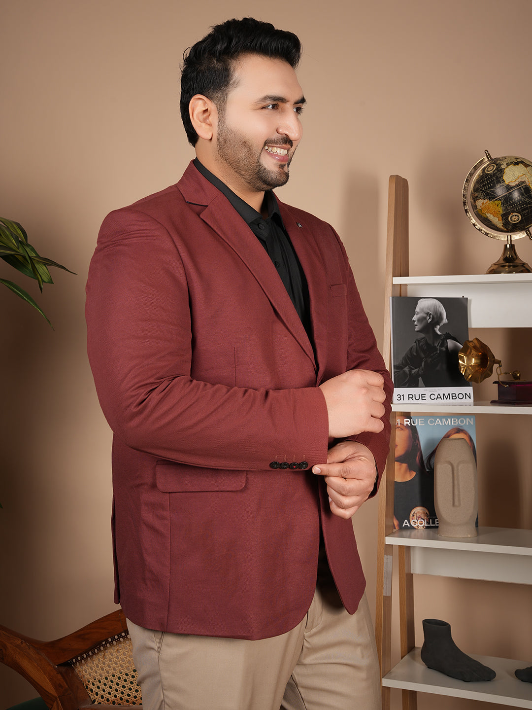 Premium Men’s Casual Blazer – Rust Color | Tailored Fit