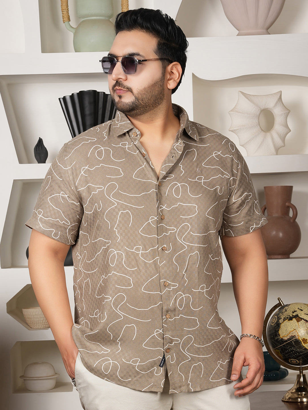 Atelier Earthstone Abstract Shirt – Pure Viscose Luxury Edition