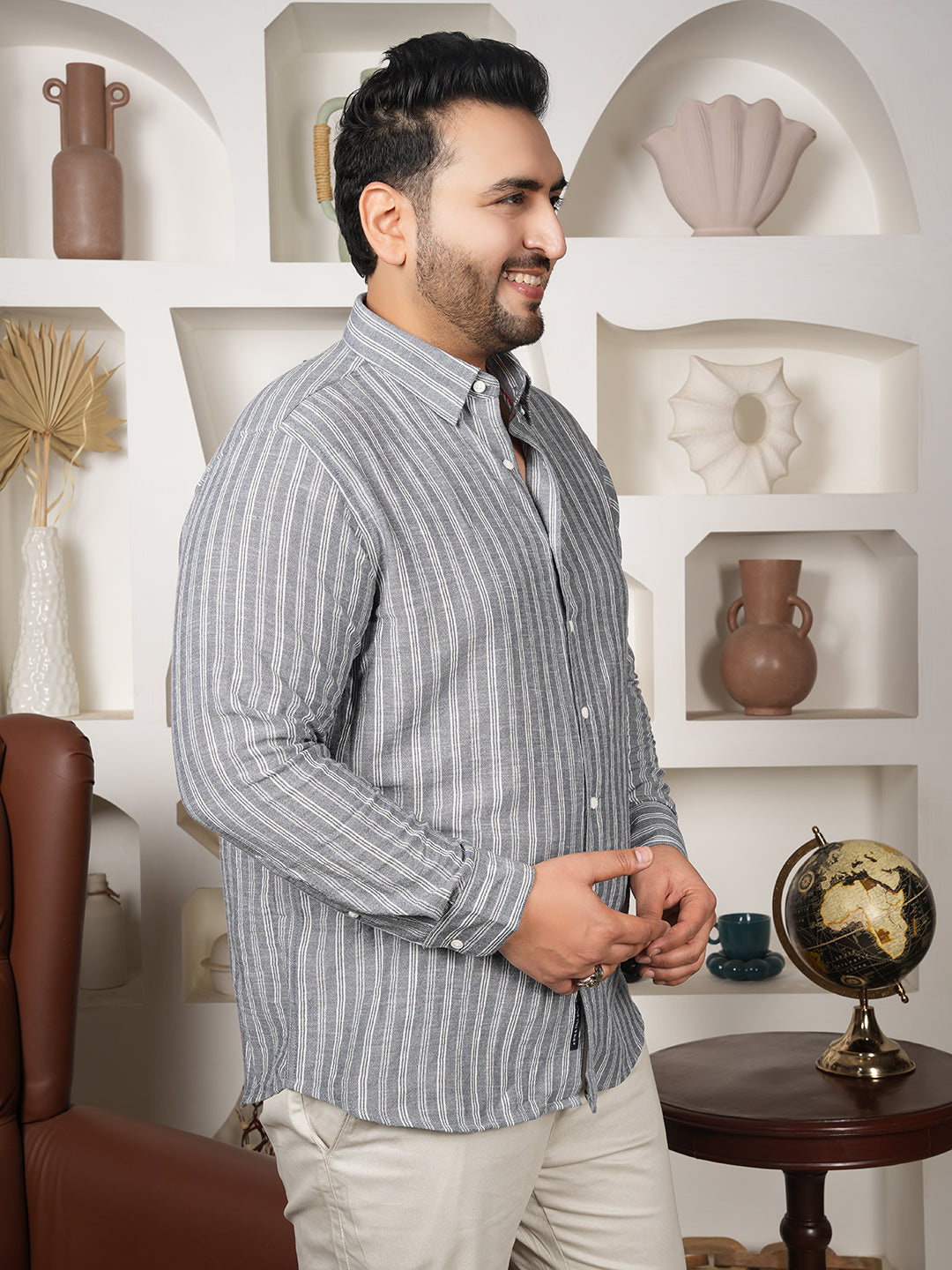Urban Stripe Luxe Shirt – Premium Microfiber Edition