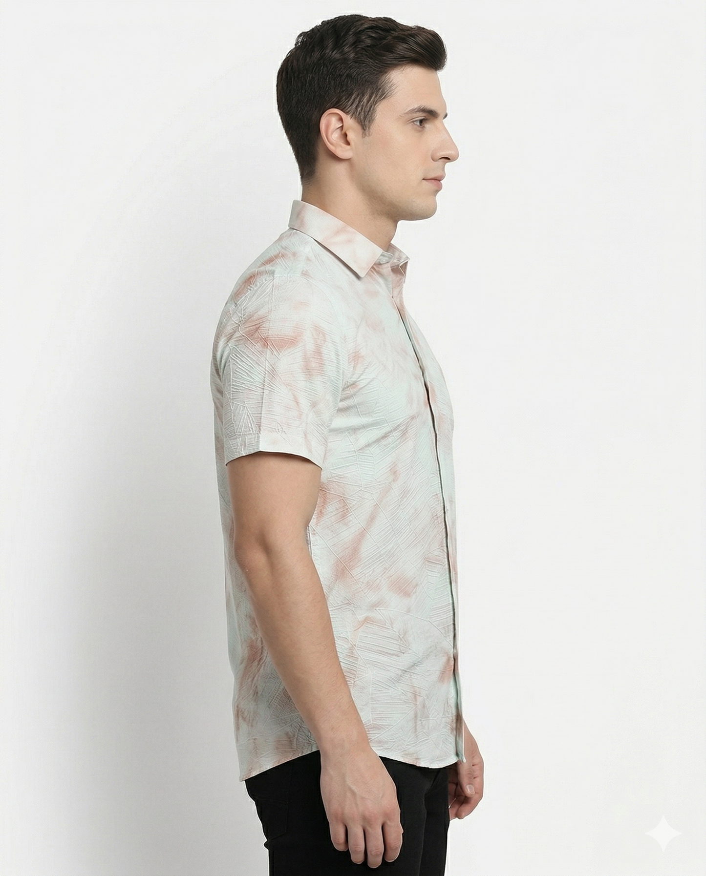 Men’s Regular Fit Abstract Printed Half Sleeve Shirt – Pastel Premium Look