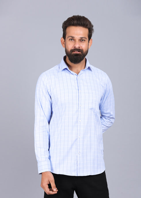Formal Shirt Blended_Cotton_Micro_Fibre Blue – CANOE TRENDS
