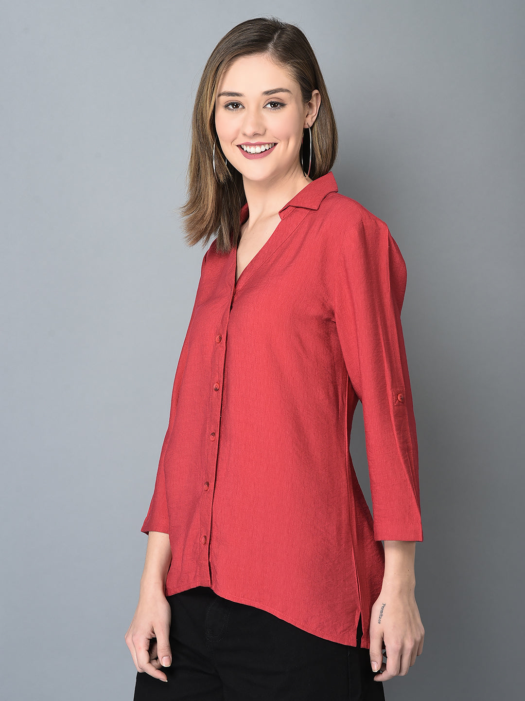 Canoe Women Full Button Placket Shirt