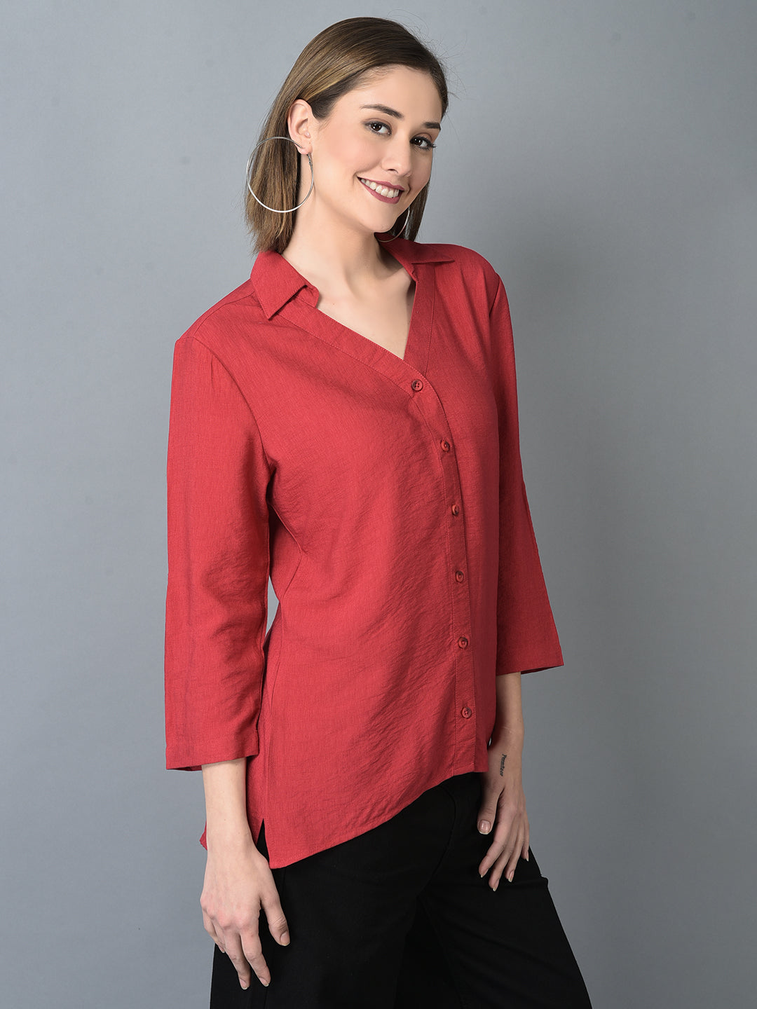 Canoe Women Full Button Placket Shirt