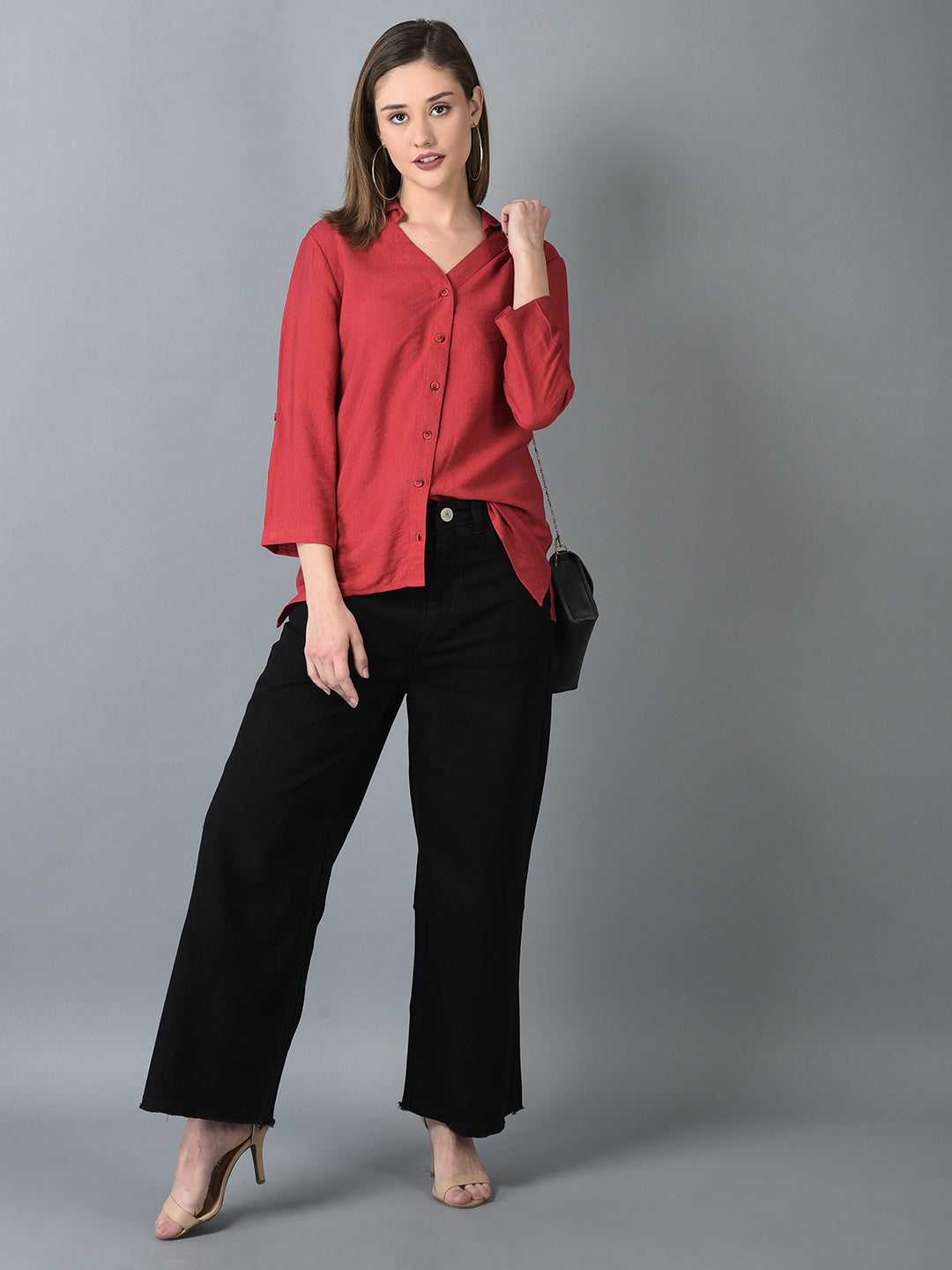 Canoe Women Full Button Placket Shirt