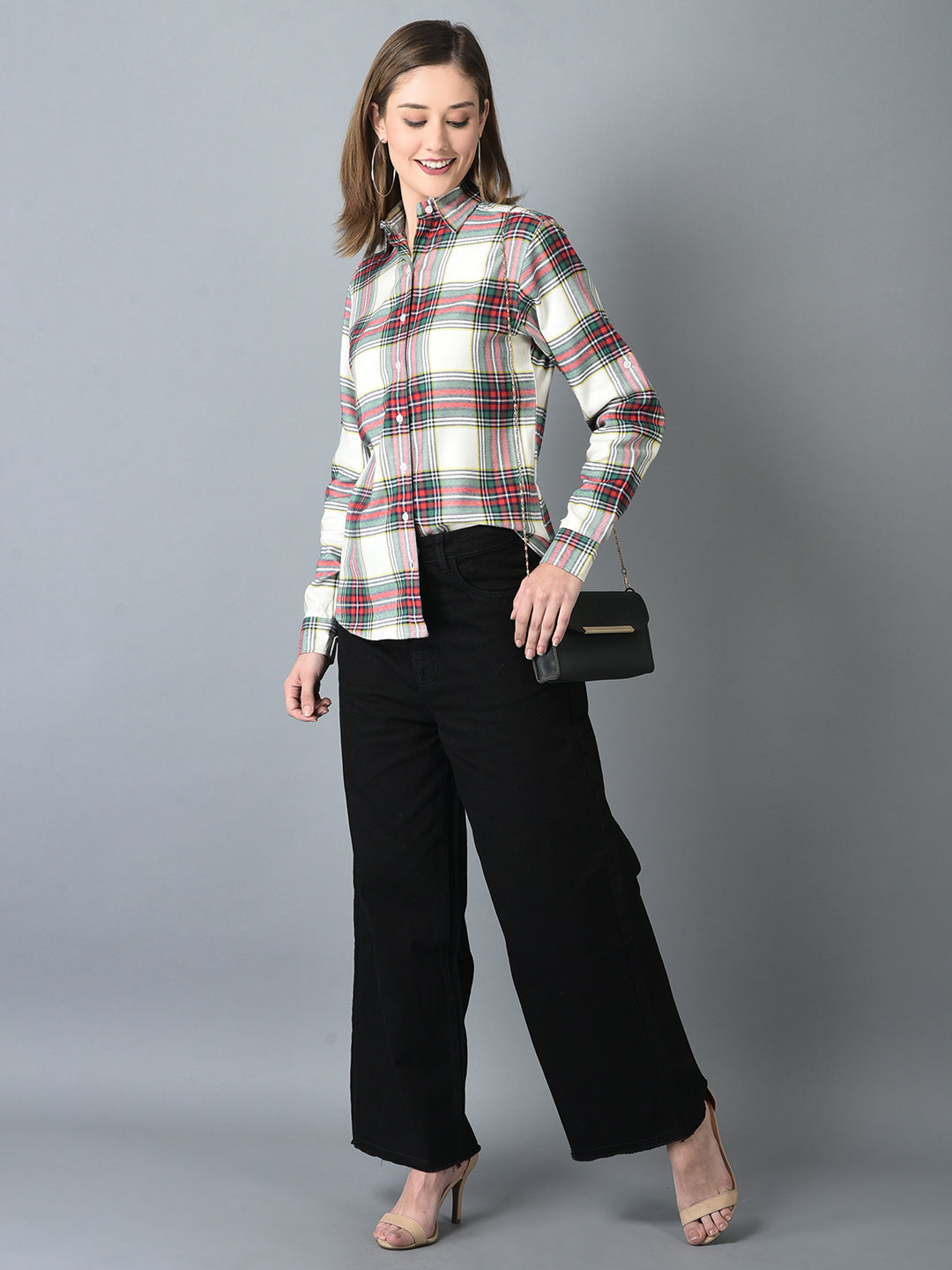 Canoe Women Curved Hem Multi Color Shirt