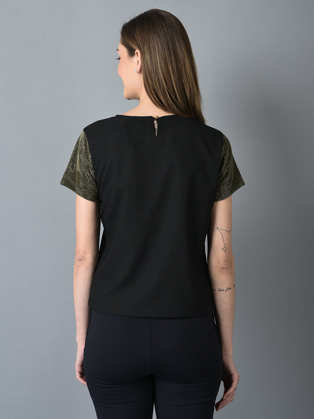 Canoe Women Light Weight Black Color T-Shirt