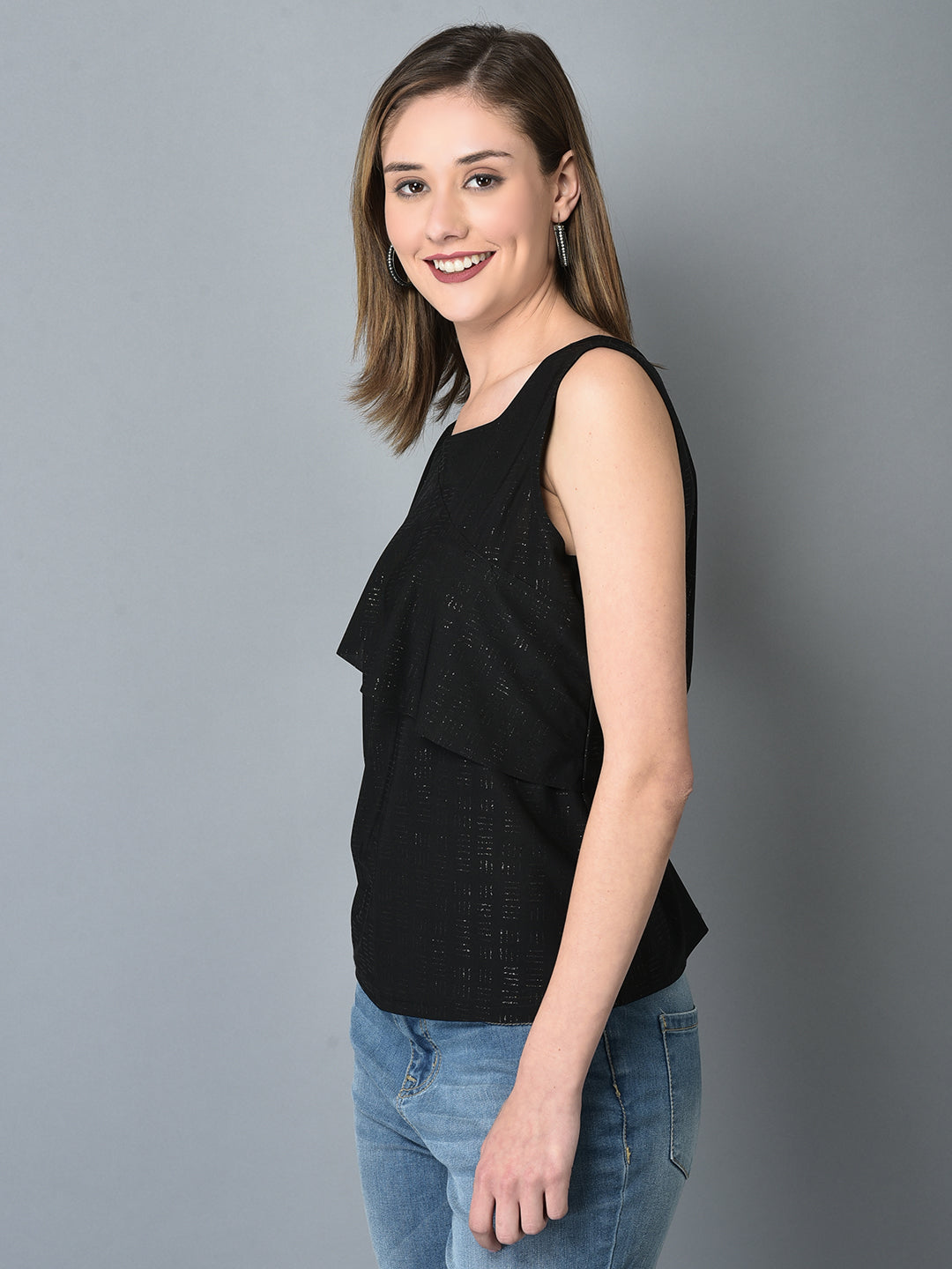 Canoe Women Super Soft Microfiber Black Color Top